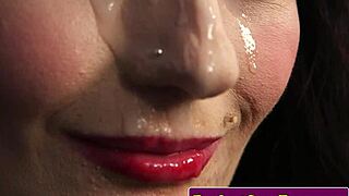Full movie shows a lingerie clad woman getting cumshot