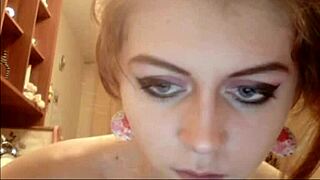 Can you handle this teen couple's wild webcam blowjob session with blonde amateurs?