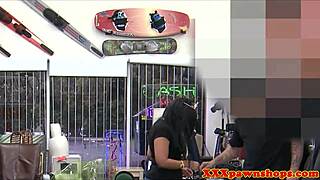 amateur hipster rides cock after blowjob in pawnshop