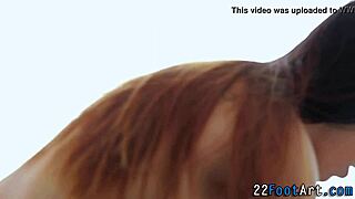 Pretty European brunette babe delivers a steamy footjob with hardcore cumshot action.