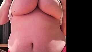 Huge Tits Teasing In Tight White Tank Top And Panties