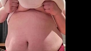 Huge Tits Teasing In Tight White Tank Top And Panties