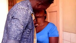 Real south african couple kisses in shower