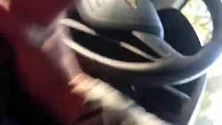 Brazilian Shemale Delivers Fast, Hard Oral in Car