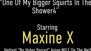 Hot Asian Mommy Maxine X Projects Pussy Cream Dildo Banging Her Muff