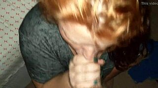 Redhead milf gives amazing blowjob to amateur!