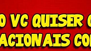 brazilian brunette gives blowjob to gardener