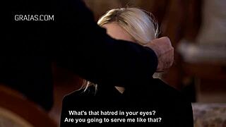 Blonde Slave Punished with Whipping in BDSM Scene