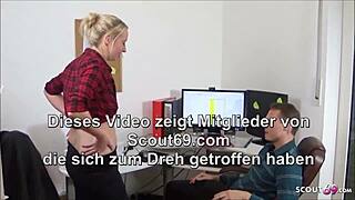 Young teen 18+ secretary drilled by boss in office hardcore