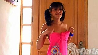 petite amateur carla teasing with curvy striptease moves