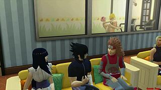 A steamy hentai scene of Naruto’s lustful encounter with Sakura in front of her husband (Sasuke)