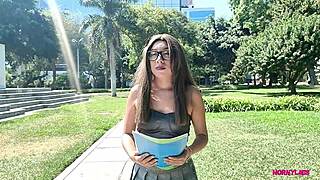 Seductive encounter of a Peruvian beauty with Briella Marquez in exchange for a donation that became sexual
