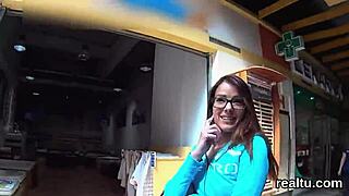 Gorgeous Czech nympho teased in mall before POV penetration.