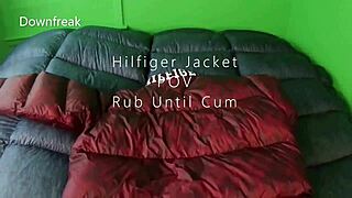 My first POV video - Hilfiger jacket rub till cum explosion