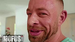 brad newman cums on kiara cole's glasses after stretchin her pussy wide - mofos
