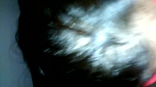 Shaved brunette blows a big cock in POV