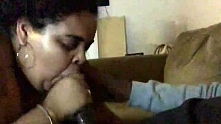 BBW gives blowjob during Avengers movie night