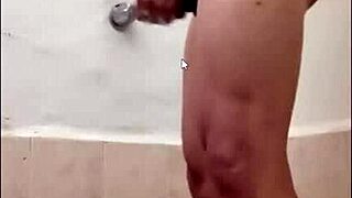 i'm taking a shower and stroking my cock