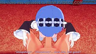 Rem from Zero gives POV boobjob to maid