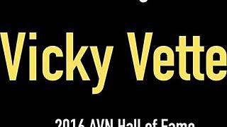 Nasty vicky vette shoves dildo into her cunt with big clit