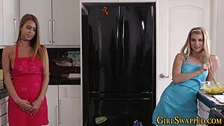 Stepteen feels pleasure licking passionately