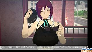 Emma's first Japanese hentai game inspired video with a deep tissue massage