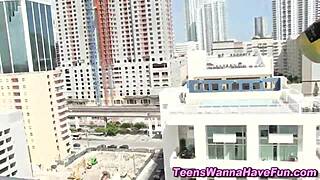 Amateur teen 18+ gets jizzed on her ass at party