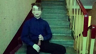 I got so horny jerking off on the stairs after school.
