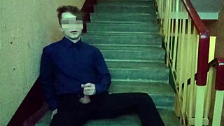 I got so horny jerking off on the stairs after school.