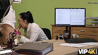 vip4k agent says, 'approve credit for this brunette nympho?' hot sex action follows