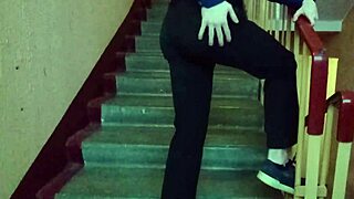 I got so horny jerking off on the stairs after school.