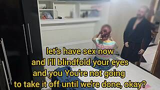 Blindfolded wife gets surprised by friend's entry during sex! Cum on ass action!