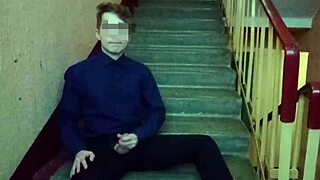 I got so horny jerking off on the stairs after school.