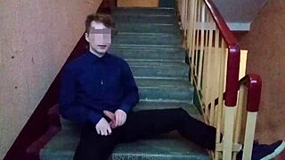 I got so horny jerking off on the stairs after school.