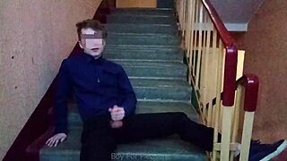 I got so horny jerking off on the stairs after school.