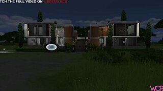 Could blonde woman and redheaded man be forced to make humiliating chat with neighbors in 3d animation?