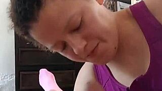 She's learning to suck that cock properly in amateur blowjob.