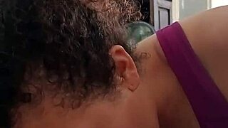 She's learning to suck that cock properly in amateur blowjob.