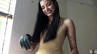 She Wears A Gold Leotard And Plays With Toys Solo