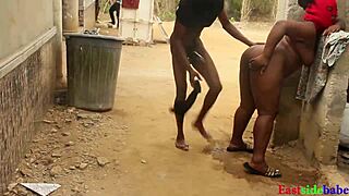 The wife and young guy fuck outdoors, ignoring the watchers