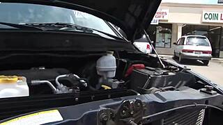 Streetwalker gets someone to give her a blowjob on camera