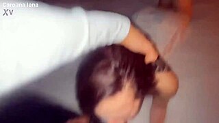 Nasty angel endures rough doggystyle and swallows cum