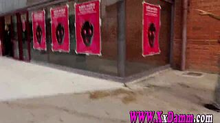 Public threesome with Barcelona’s Spanish beauties in Barcelona’s erotic hall