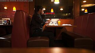 i see indian guy enjoying american breakfast outdoors