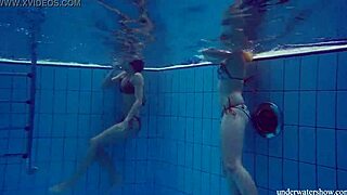 Marusia and Melisa have lesbian underwater pornographic sex in bikinis