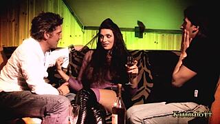 Big tits brunette Jodi James enjoys group fun