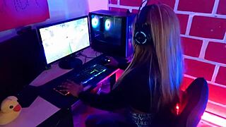 latina teen caught masturbating on twitch by stepbrother and fucked