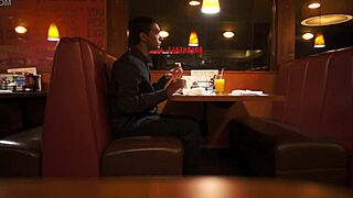 i see indian guy enjoying american breakfast outdoors