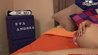 Petite 18YO Latina Fucks Dildo with Tiny Tits