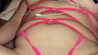 My Wife's New Costume And Ball Gag Make Her Feel So Excited During Masturbation